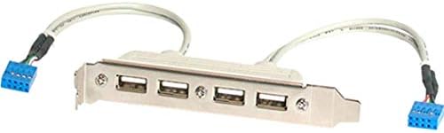 StarTech.com USBPLATE4 4 Port USB A Female Slot Plate Adapter, USB panel, 4 Pin USB Type A (F),Grey