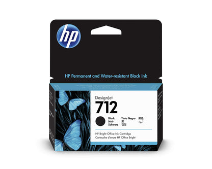 HP 712 3ED70A Black 38-ml Genuine HP Ink Cartridge with Original HP Ink, for DesignJet T650, T630, T250, T230 & Studio Large Format Plotter Printers and HP 713 DesignJet Printhead