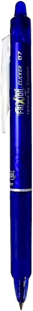 Pilot Frixion Clicker Retractable Erasable Rollerball 0.7 mm Tip - Blue, Single Pen Blue 1 Count (Pack of 1)