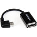 StarTech.com 5in Right Angle Micro USB to USB OTG Host Adapter M/F - Angled Micro USB Male to USB A Female On-The-Go Host Cable Adapter (UUSBOTGRA