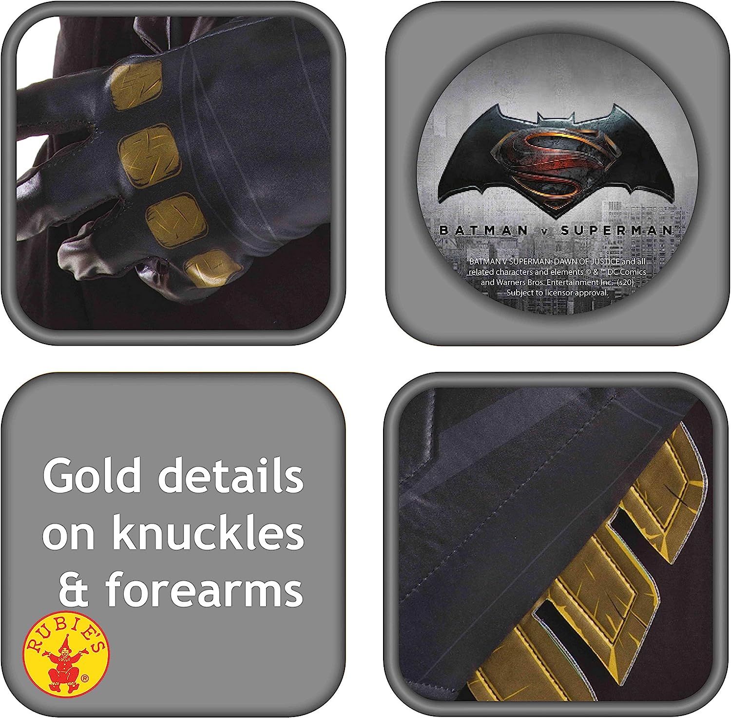 Rubie's Men's Batman v Superman: Dawn of Justice Batman Gauntlets