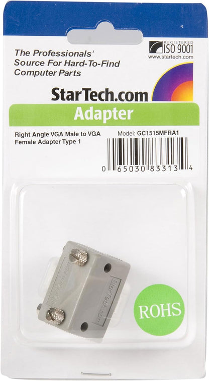 StarTech.com Right Angle VGA Adapter - Right Angle VGA to VGA - Male/Female - Type 1 - VGA Adapter Cable (GC1515MFRA1
