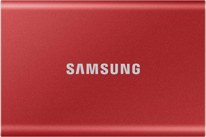Samsung T7 Portable SSD - 500 GB - USB 3.2 Gen.2 External SSD - Metallic Red (MU-PC500R/WW) 500 GB T7 Red