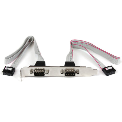 StarTech.com Support de port série DB9 16 pouces à 2 ports vers en-tête 10 broches (PLATE9M2P16