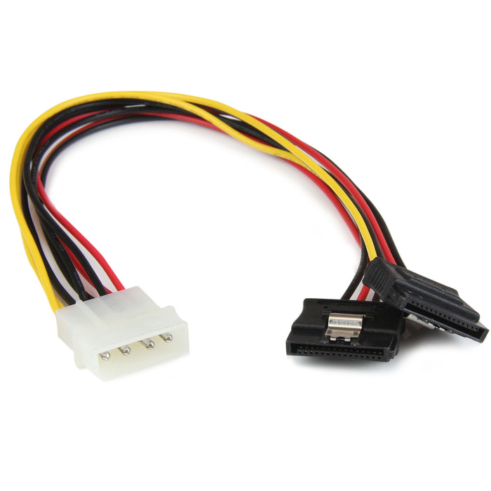 StarTech.com 12in LP4 to 2x Latching SATA Power Y Cable Splitter Adapter - 4 Pin LP4 to Dual SATA Y Splitter (PYO2LP4LSATA