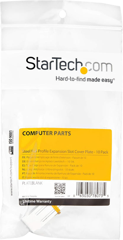 StarTech.com Steel Full Profile Expansion Slot Cover Plate - System slot blanking panel (pack of 10) - PLATEBLANK