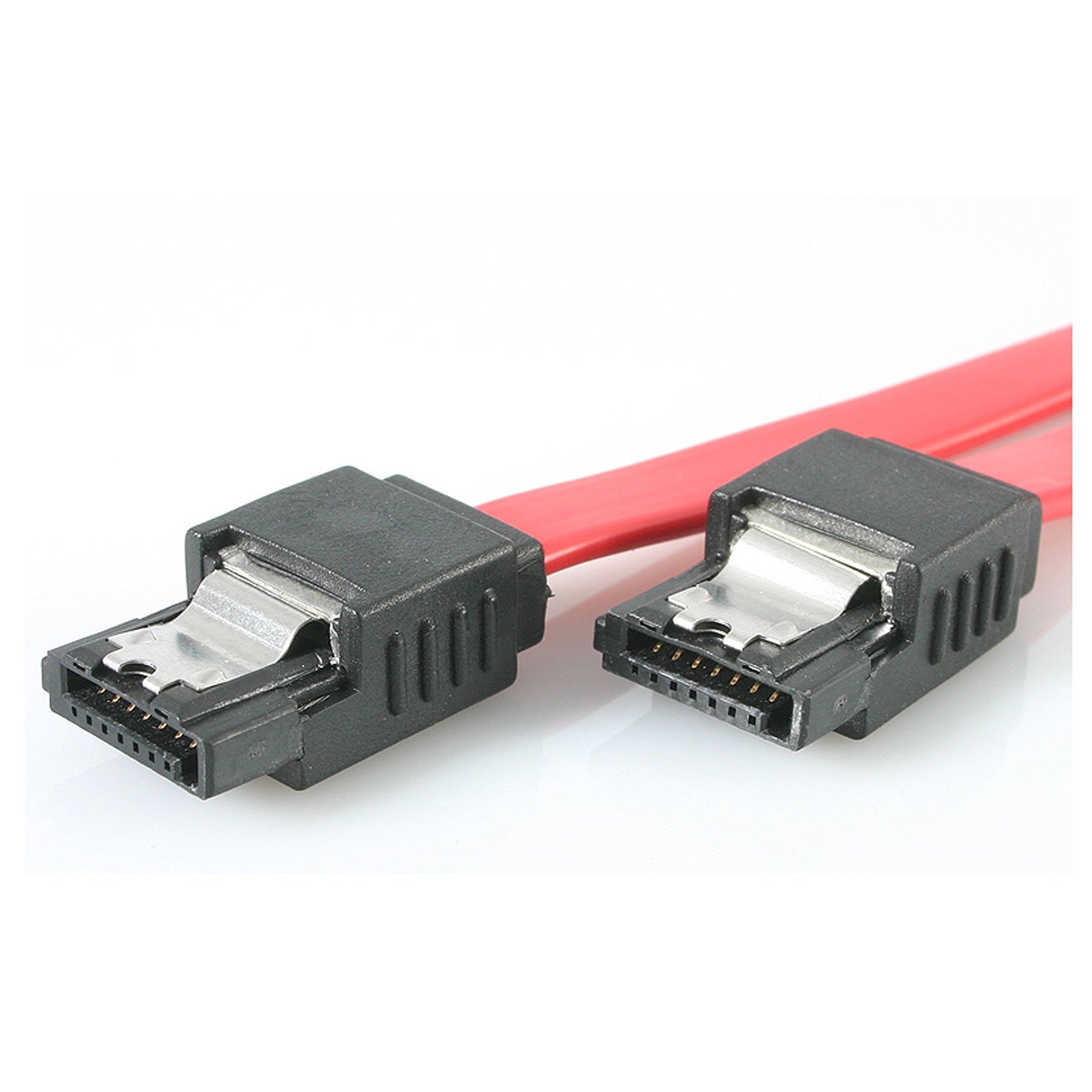 StarTech.com 24in Latching SATA Cable - SATA cable - Serial ATA 150/300/600 - SATA (R) to SATA (R) - 2 ft - latched - red - LSATA24