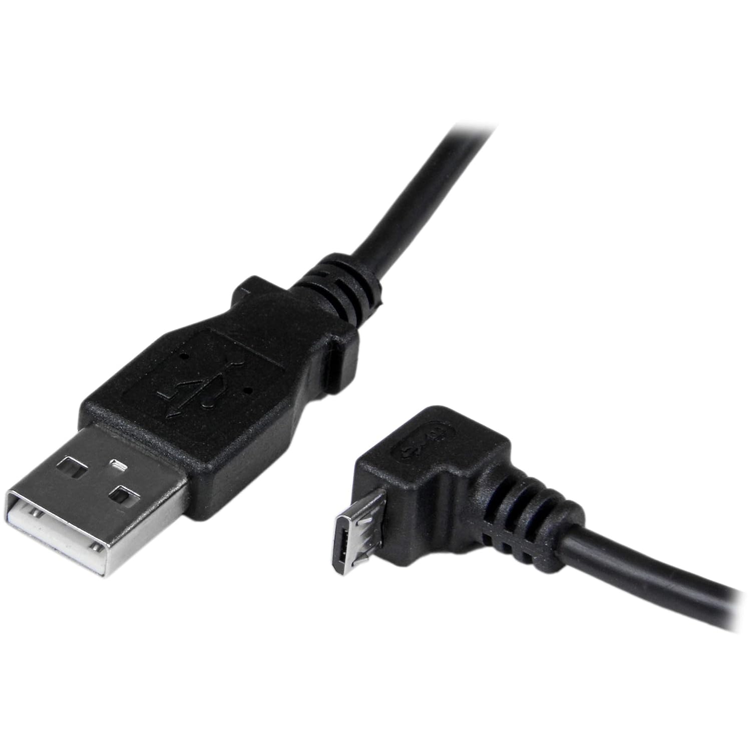 StarTech.com 2m Micro USB Cable Cord - A to Down Angle Micro B - Down Angled Micro USB Cable - 1x USB A (M), 1x USB Micro B (M) - Black (USBAUB2MD