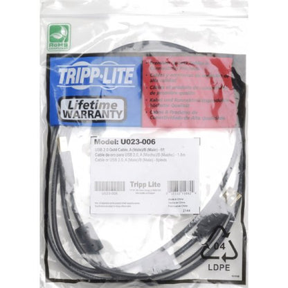 Tripp Lite USB 2.0 Hi-Speed A/B Device Cable Ferrite Chokes (M/M), 1.83 m (U023-006