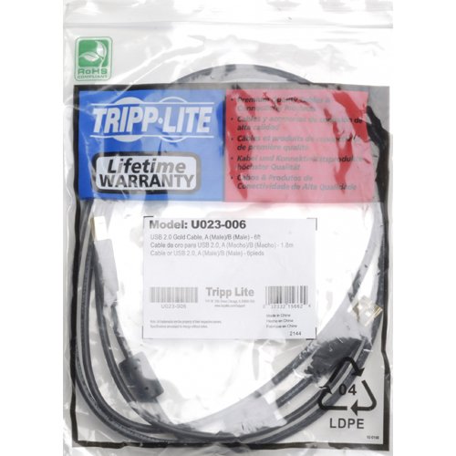 Tripp Lite USB 2.0 Hi-Speed A/B Device Cable Ferrite Chokes (M/M), 1.83 m (U023-006