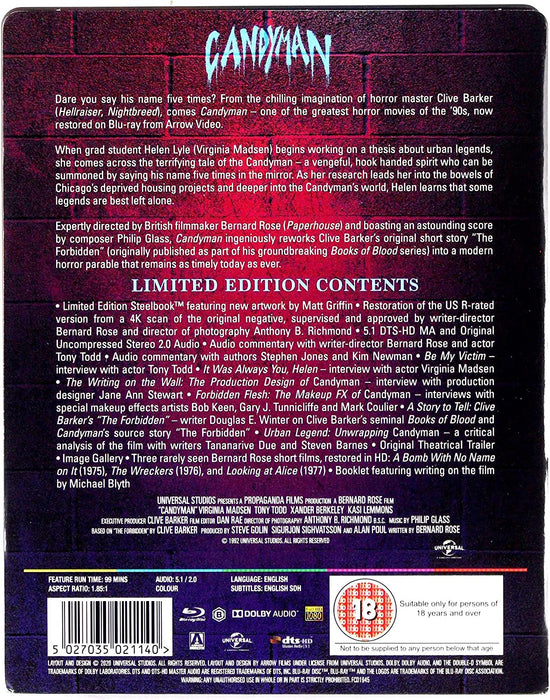 Candyman Limited Edition Steelbook / Blu Ray / NEW Restoration