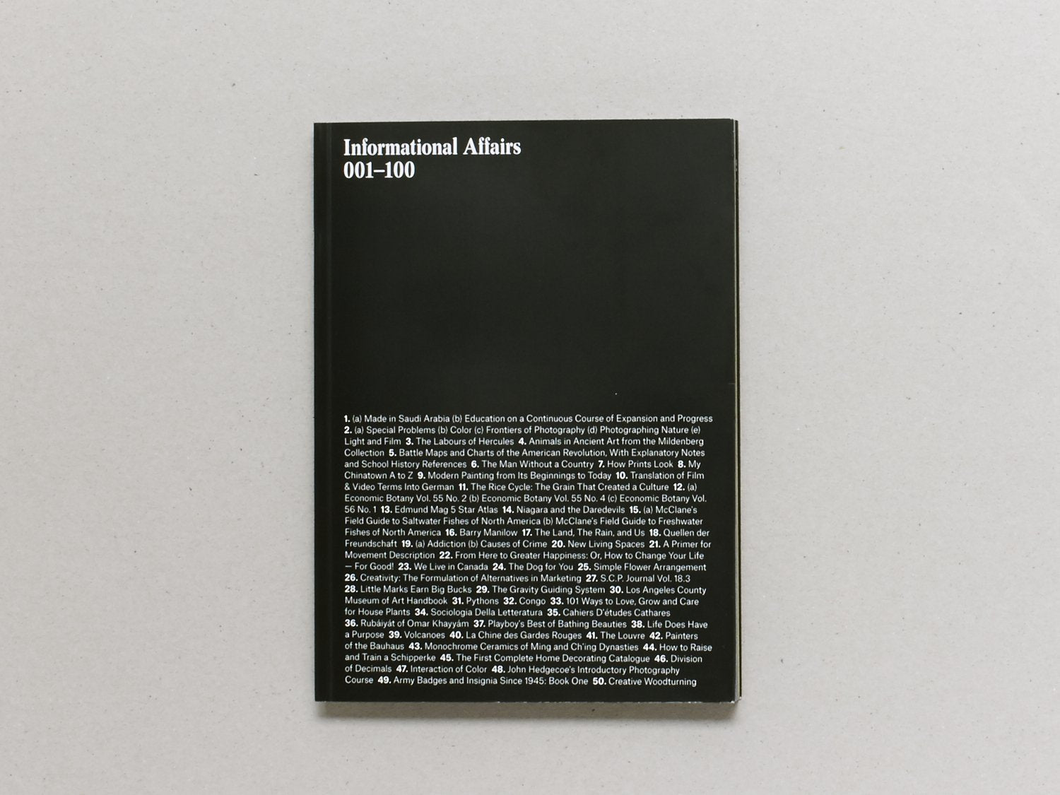 Informational Affairs 001-100