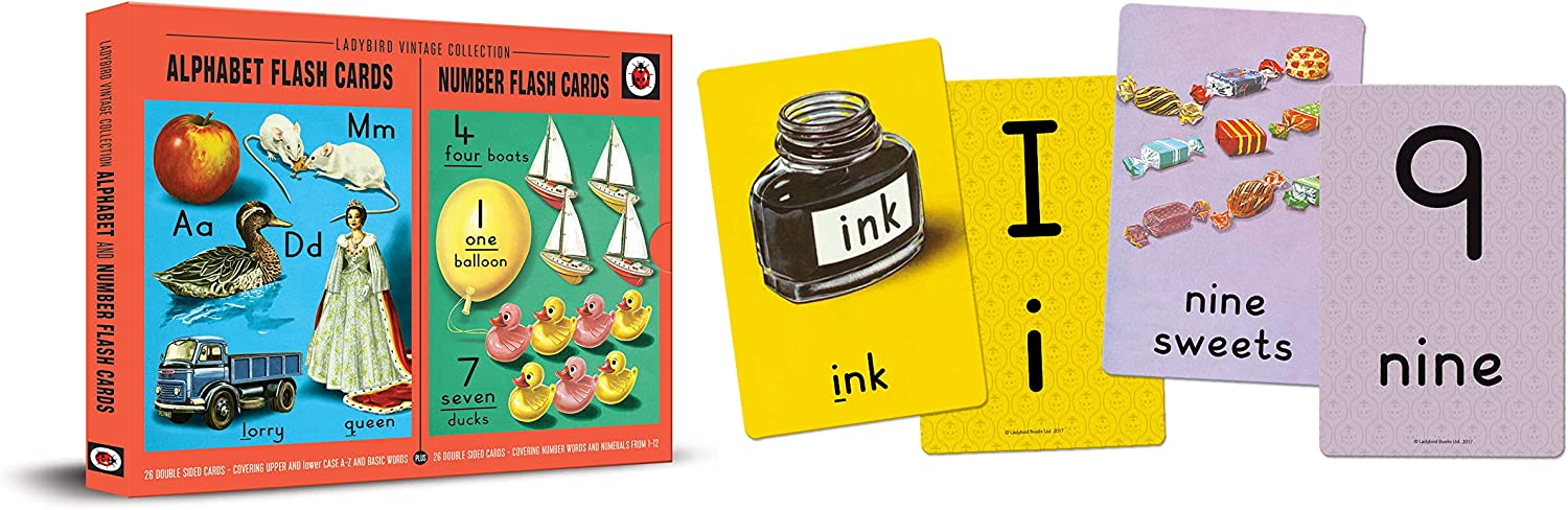 Alphabet Number Childrens Flashcards Ladybird Vintage Collection