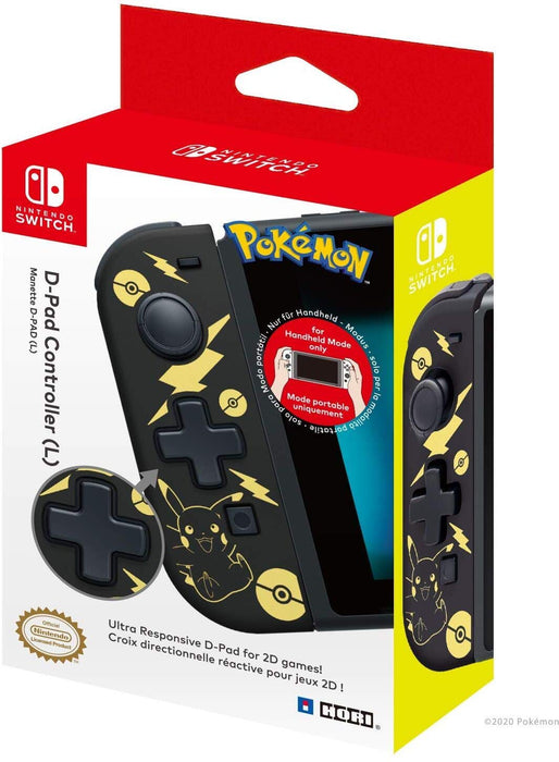 Hori Nintendo Switch D-Pad Controller (L) (Pokemon: Black & Gold Pikachu) By - Officially Licensed By Nintendo and the Pokemon Company International - Nintendo Switch