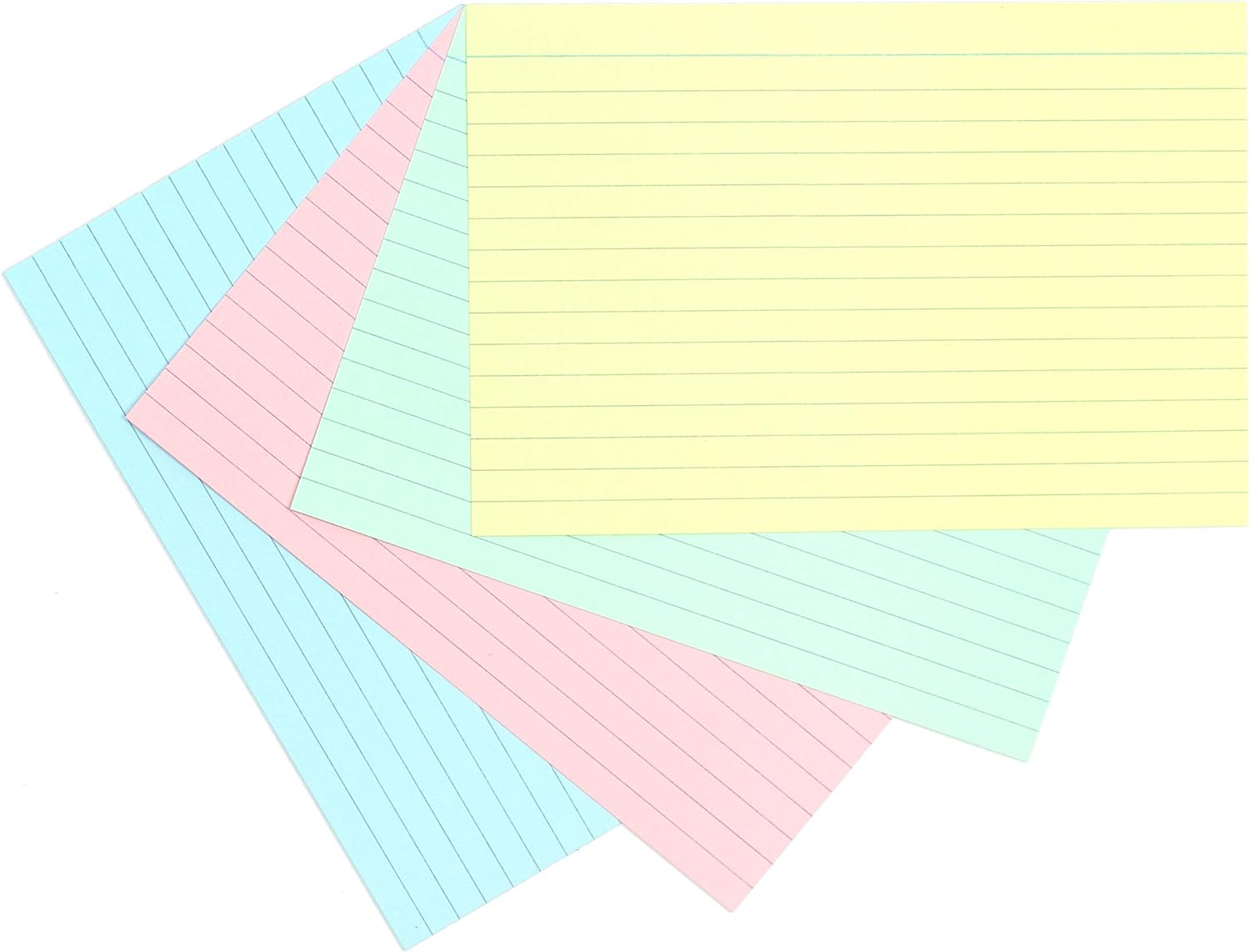 Silvine A6 Multi-Coloured Record Cards - Lined with Headline, 100 Cards Per Pack (Size 6x4"), 564AC