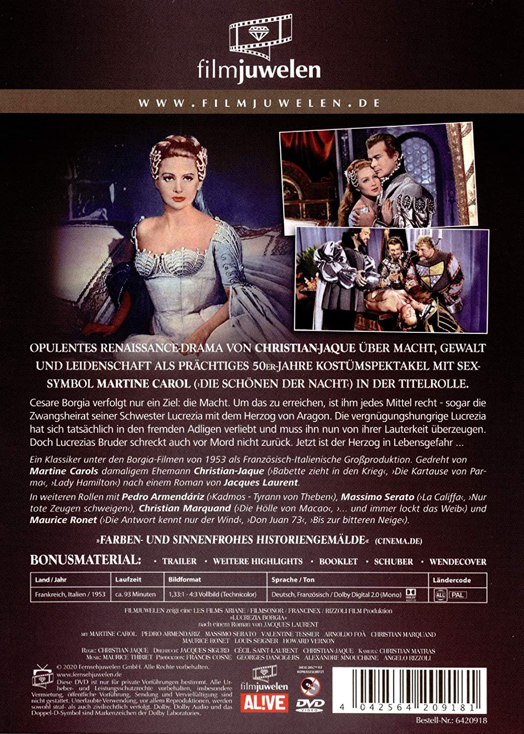 Lucrezia Borgia - Der Klassiker von 1953 (Filmjuwelen