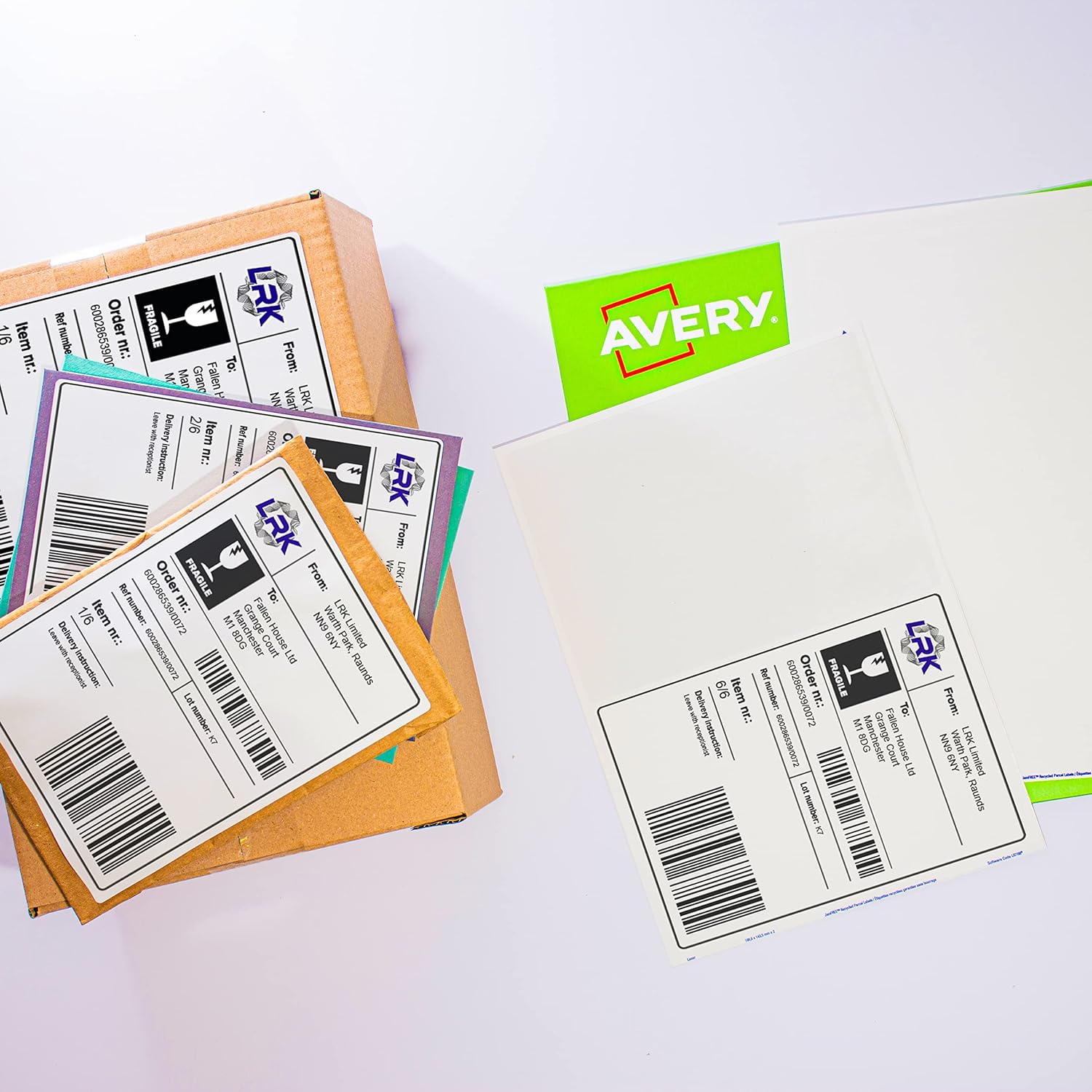 Avery Recycled Filing Labels LR4760-15, 38 x 192 mm 15 Sheets of 7 Labels