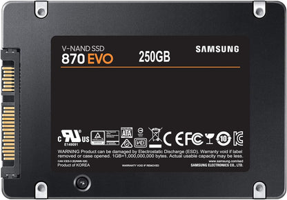 Samsung SSD 870 EVO, 250 GB, Form Factor 2.5 Inch, Intelligent Turbo Write, Magician 6 Software