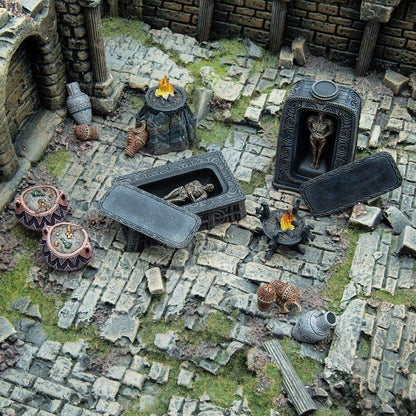 Modiphius Entertainment- The Elder Scrolls: Call To Arms-Bleak Falls Barrow Tomb Scatter Miniature Game (216261