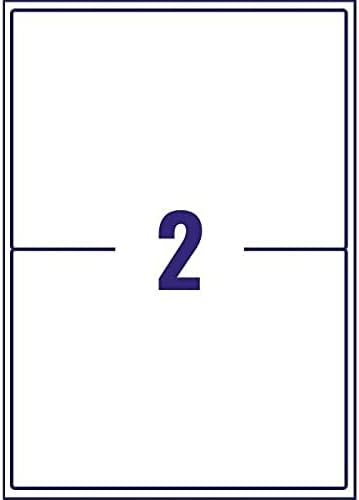 Avery Self Adhesive Parcel Shipping Labels, Inkjet Printers, 2 Labels Per A4 Sheet, 200 labels, QuickDRY (J8168), White, 100 Sheets