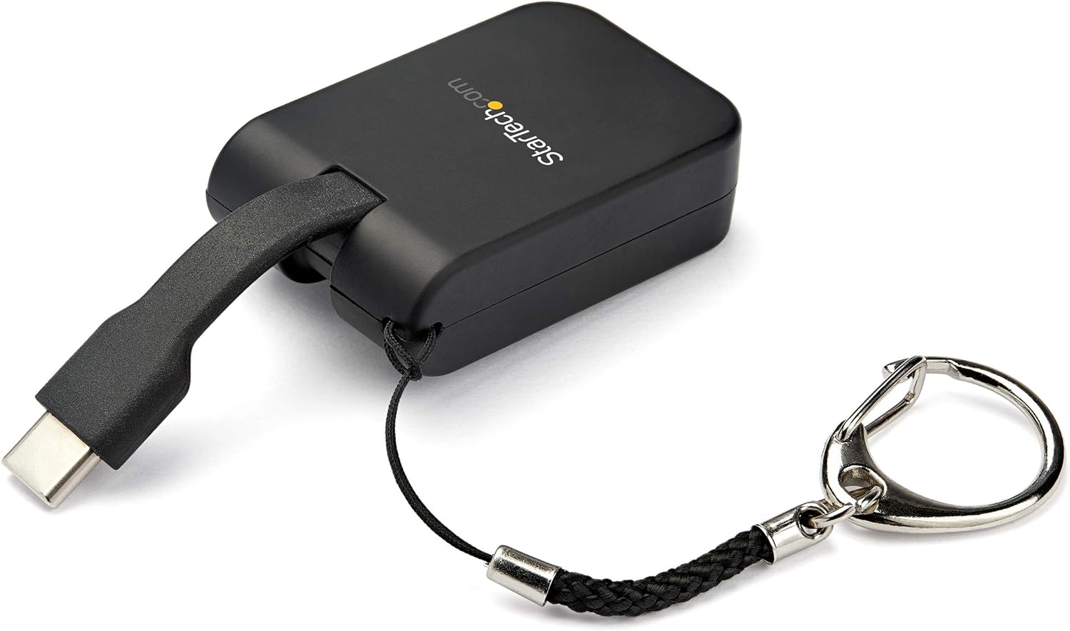 StarTech.com Compact USB C to VGA Adapter - 1080p USB Type-C to VGA Video Display Converter with Keychain Ring - Active USB-C DP Alt Mode to VGA Monitor Dongle - Thunderbolt 3 Compatible (CDP2VGAFC) Portable Mini Black