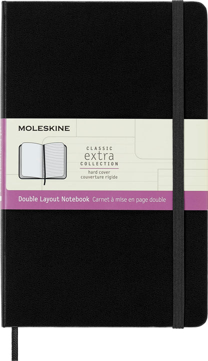 Moleskine, Classic Notebook, Blank and Lined Pages, Hard Cover and Elastic Closure, Large Size 13x21 cm, Sapphire Blue Colour, 192 Pages Black Hard Cover Large