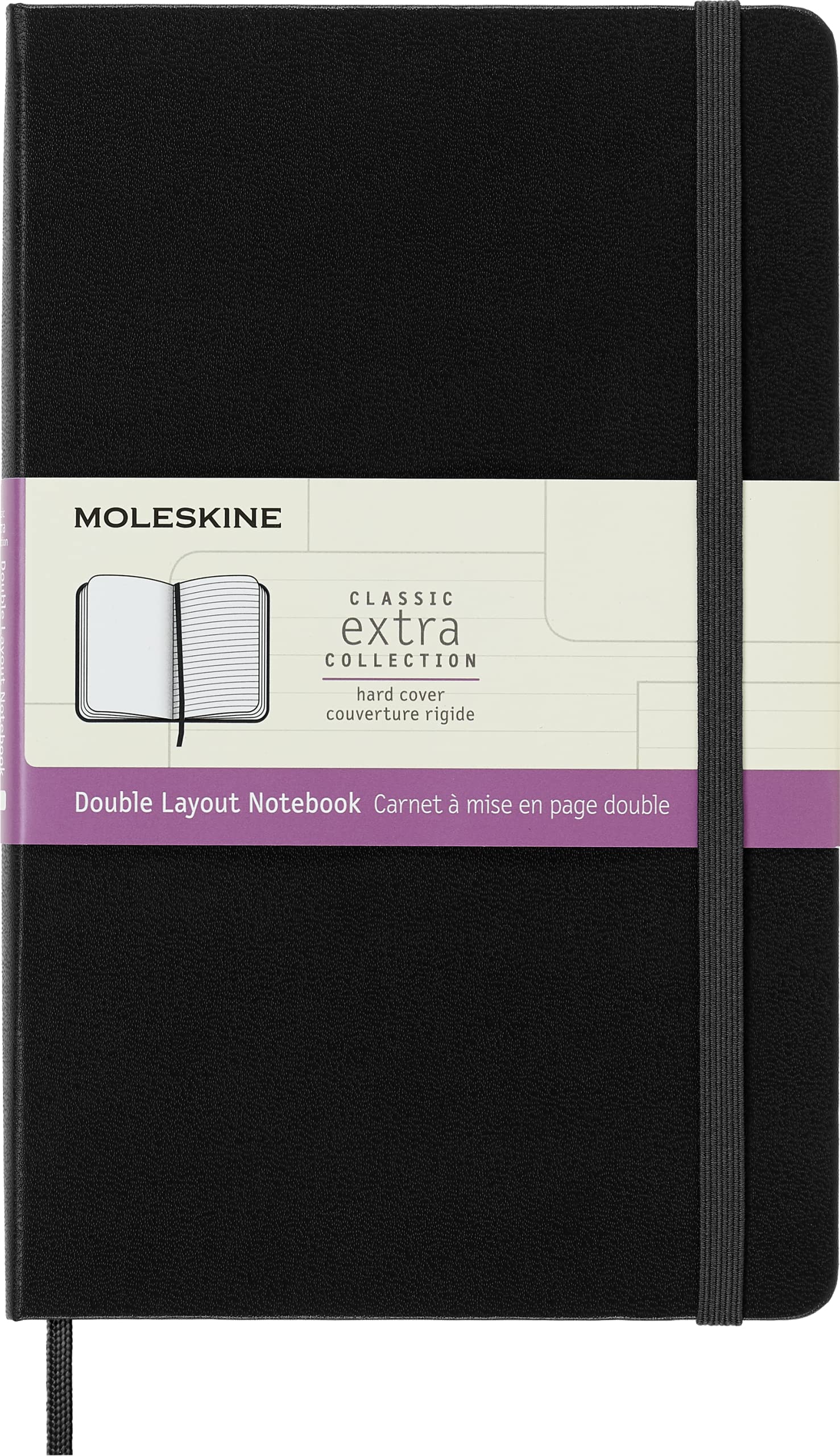 Moleskine, Classic Notebook, Blank and Lined Pages, Hard Cover and Elastic Closure, Large Size 13x21 cm, Sapphire Blue Colour, 192 Pages Black Hard Cover Large