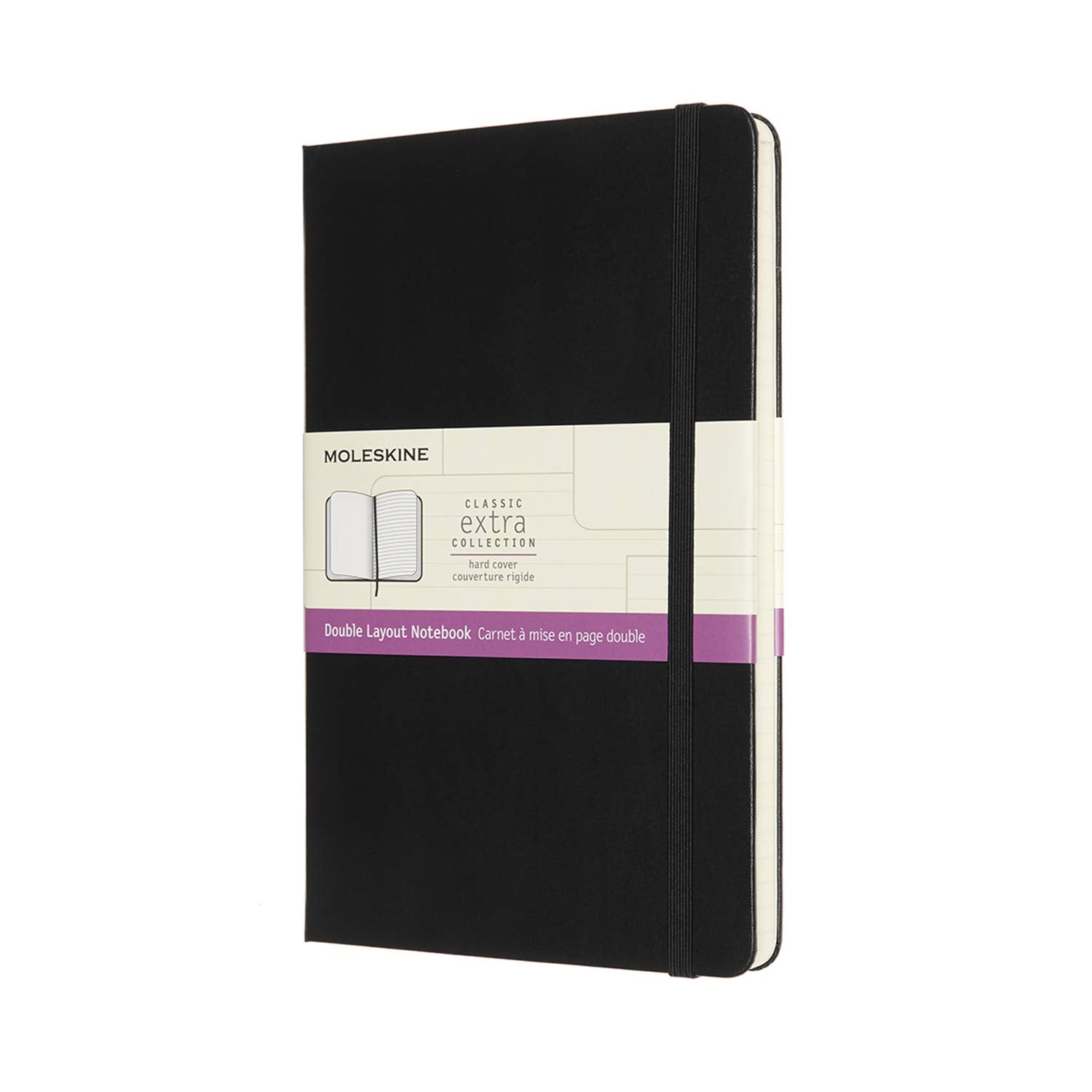 Moleskine, Classic Notebook, Blank and Lined Pages, Hard Cover and Elastic Closure, Large Size 13x21 cm, Sapphire Blue Colour, 192 Pages Black Hard Cover Large