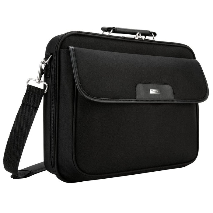 Targus Laptop Bag, Fits up to 16-Inch Laptop, with Padded Compartment and Detachable Shoulder Strap, Clamshell Laptop Case Design, (CN01) - Black Notepac Black 15.6
