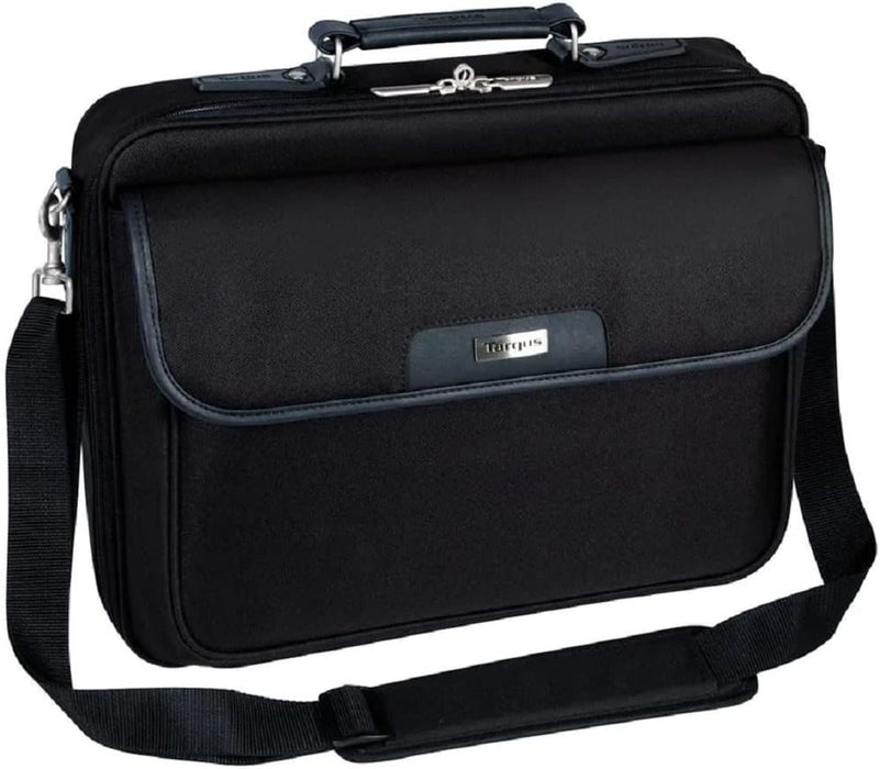 Targus Laptop Bag, Fits up to 16-Inch Laptop, with Padded Compartment and Detachable Shoulder Strap, Clamshell Laptop Case Design, (CN01) - Black Notepac Black 15.6