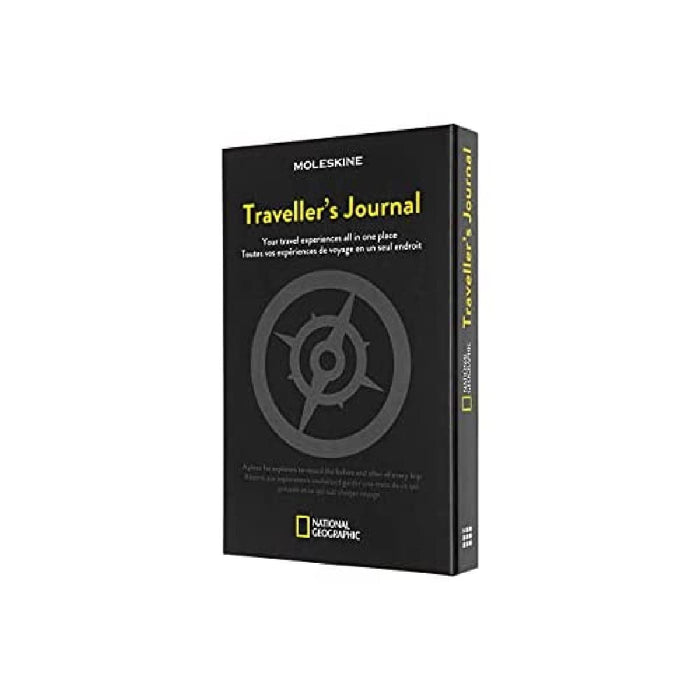 Moleskine National Geographic Travel Journal, Notebook for Organising Trips, Travel and Flight Diary - National Geographic Annual Subscription Included, Black Colour, 400 Pages