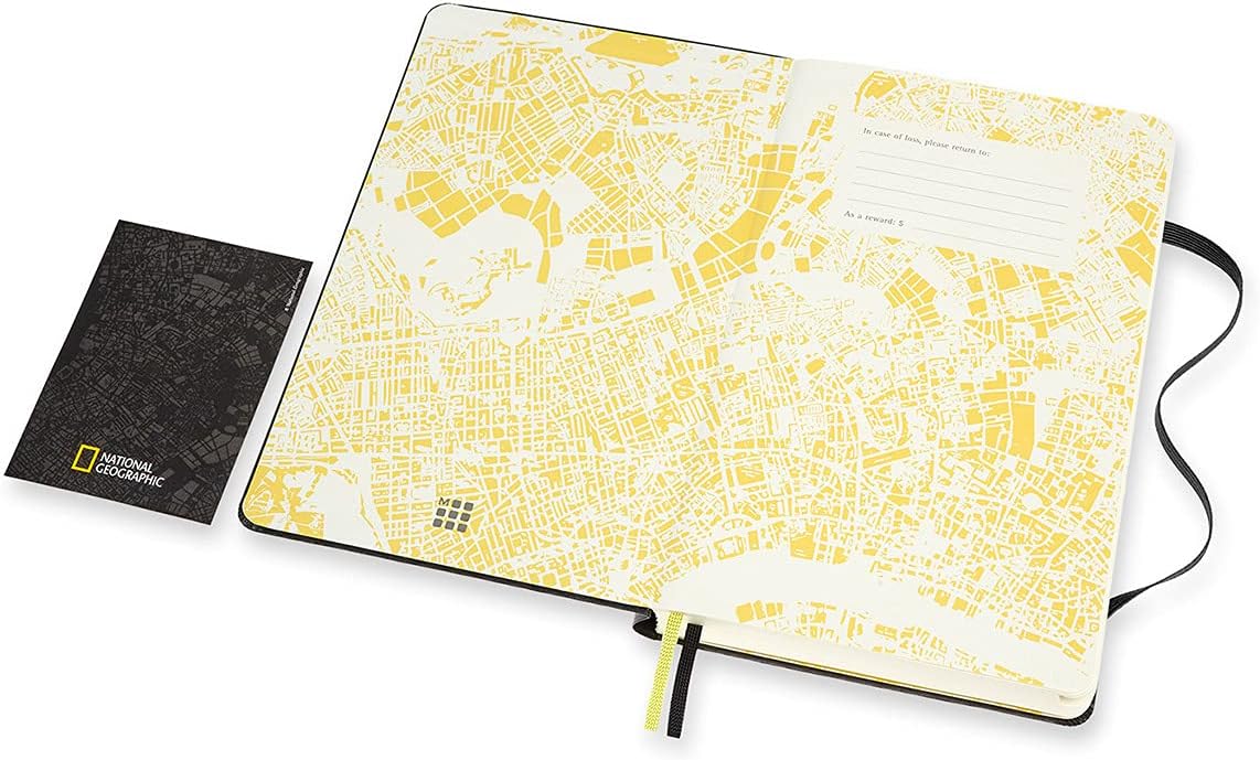 Moleskine National Geographic Travel Journal, Notebook for Organising Trips, Travel and Flight Diary - National Geographic Annual Subscription Included, Black Colour, 400 Pages