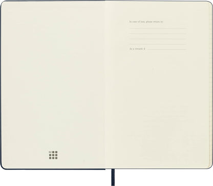 Moleskine, Classic Notebook, Blank and Lined Pages, Hard Cover and Elastic Closure, Large Size 13x21 cm, Sapphire Blue Colour, 192 Pages Sapphire Blue Hard Cover