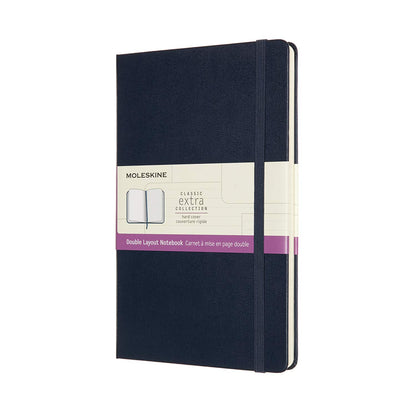 Moleskine, Classic Notebook, Blank and Lined Pages, Hard Cover and Elastic Closure, Large Size 13x21 cm, Sapphire Blue Colour, 192 Pages Sapphire Blue Hard Cover