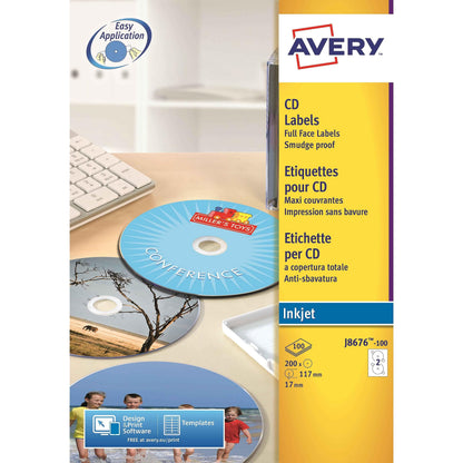 Avery White - Etiquetas para CD y DVD (impresión con tinta)