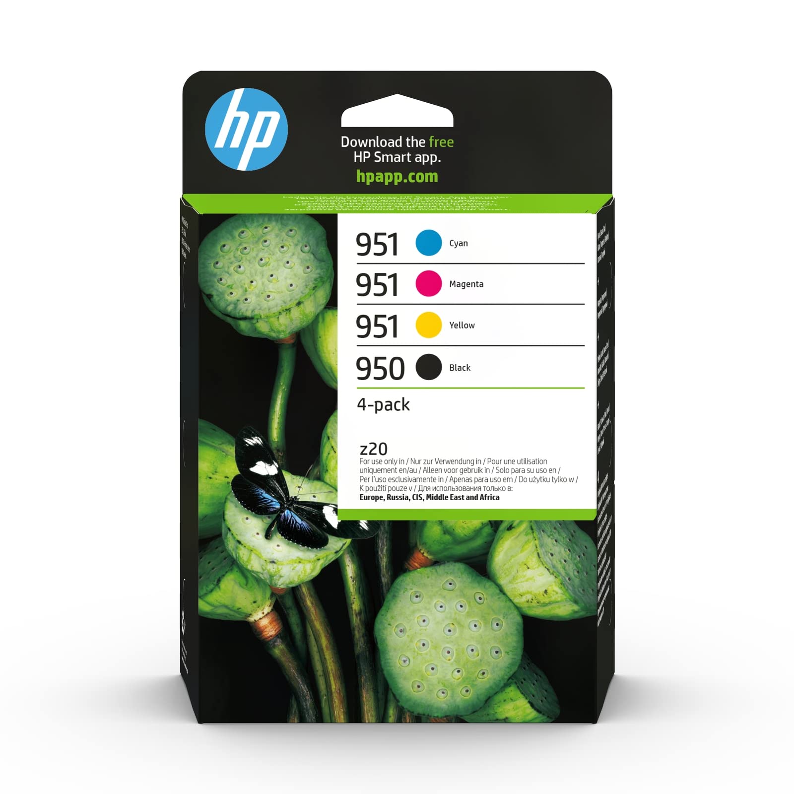 HP 950/951 Pack of 4 Original Black, Cyan, Magenta and Yellow Ink Cartridges (6ZC65AE)(Packaging May Vary
