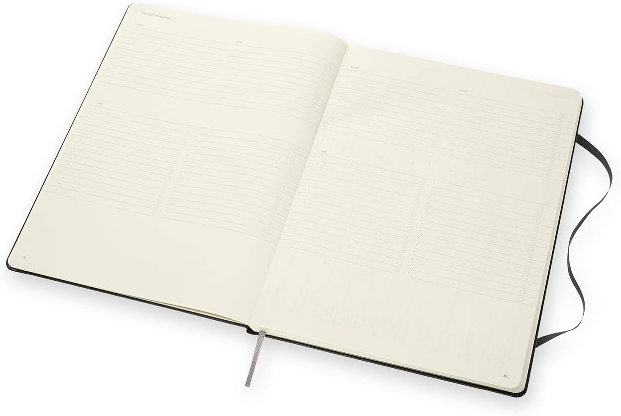 Moleskine A4 Size 21 x 29.7 cm Pro Notebook, Office Notebook, Hard Cover with Elastic Closure, Organised Layout with Detachable To-Do-List , Colour Black, 192 Pages A4 Black