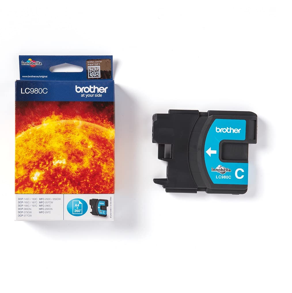 Brother LC980C - Cyan - original - ink cartridge - for Brother DCP-145, 163, 167, 193, 195, 197, 365, 373, 375, 377, MFC-250, 255, 290, 295, 297