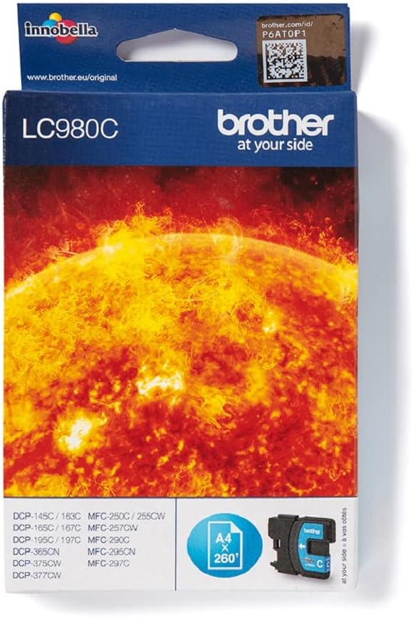 Brother LC980C - Cyan - original - ink cartridge - for Brother DCP-145, 163, 167, 193, 195, 197, 365, 373, 375, 377, MFC-250, 255, 290, 295, 297