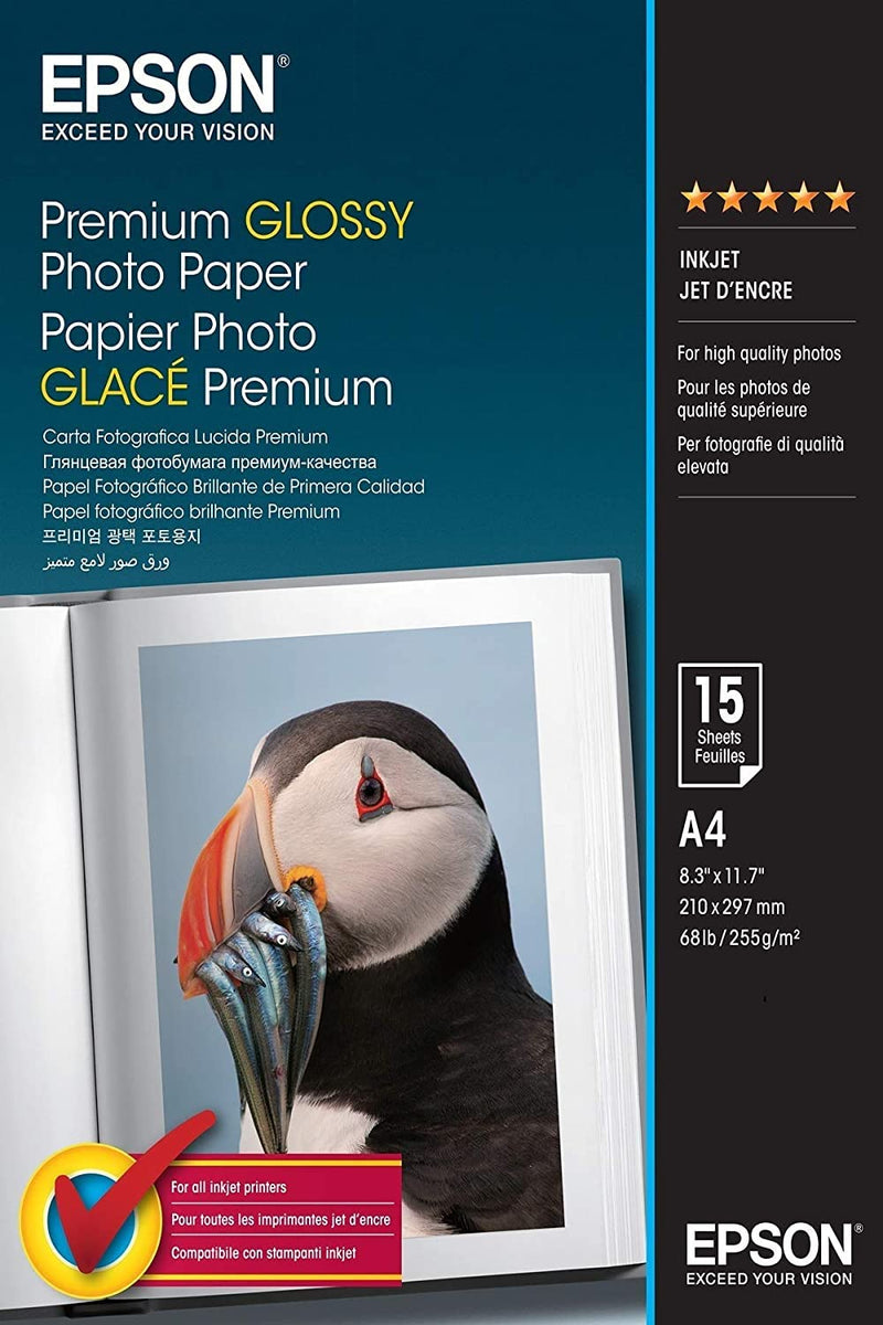 Epson C13S042155 Premium Glossy Photo Paper - Glossy photo paper - A4 (210 x 297 mm) - 15 sheet(s