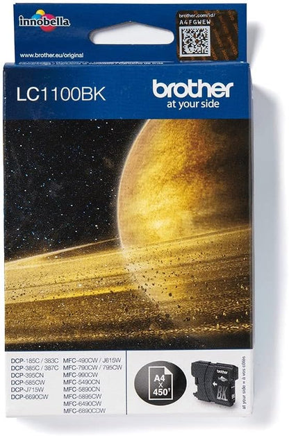 Brother LC1100BK - Black - original - ink cartridge - for Brother DCP-185, 385, 395, 585, J715, MFC-490, 5490, 5890, 5895, 6890, 790, 795, 990, J615