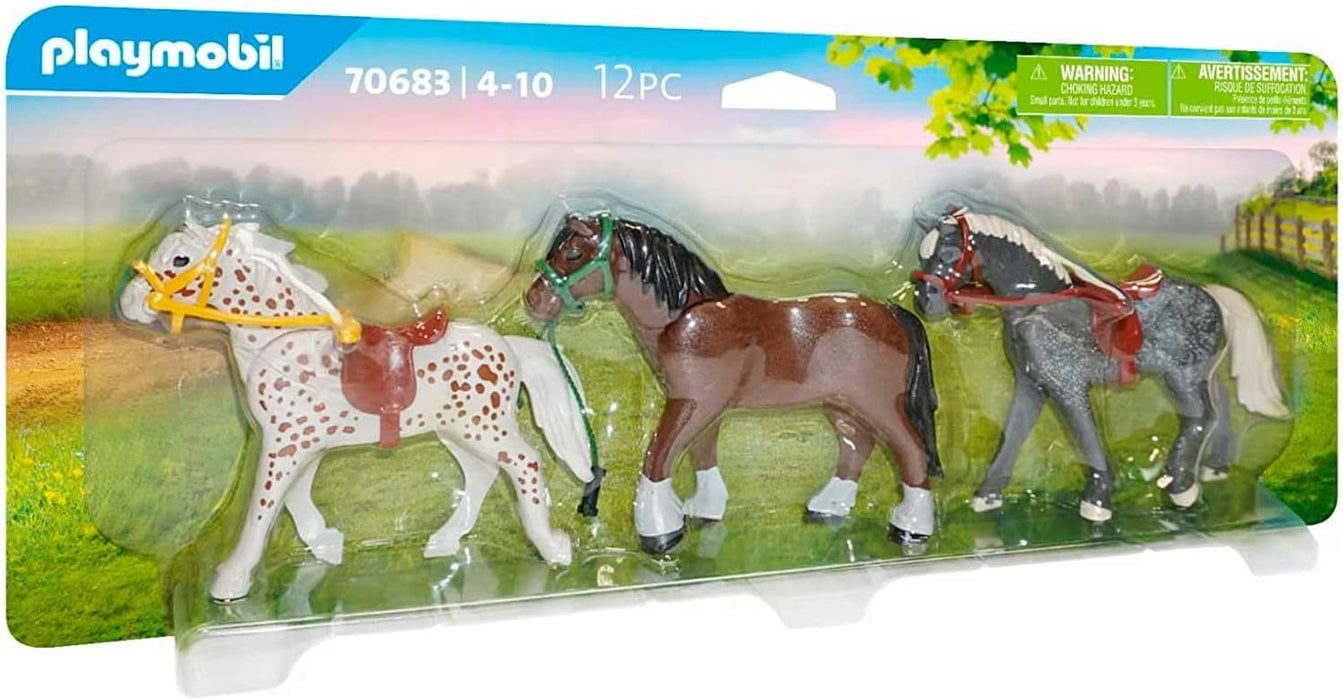 Playmobil 70683 3 Horses, Fun Imaginative Role-Play, PlaySets Suitable for Children Ages 4+