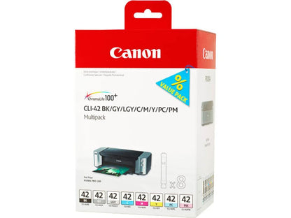 Canon CLI 42 8 original Tintenpatrone Multipack BK/GY/LGY/C/M/Y/PC/PM für Pixma Drucker PRO100 PRO100S