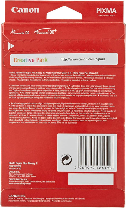 Canon PP201 Plus Glossy II - 10cm x 15cm Photo paper for quality output with a glossy finish