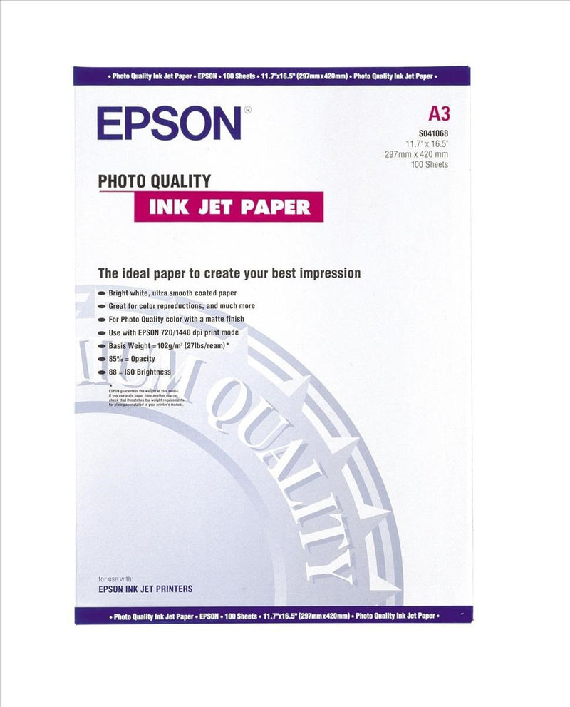 Epson White Photo Inkjet A3 Paper 104gsm (Pack of 100