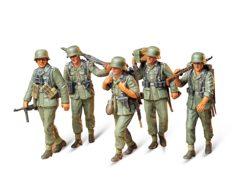 Tamiya 300035184 1:35 WWII Figurine Set, Machine Gun Troop in Manoeuvre (5