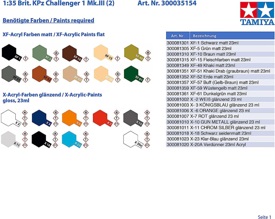 TAMIYA 1:35 British Main Battle Tank Challenger 1 (Mk.3