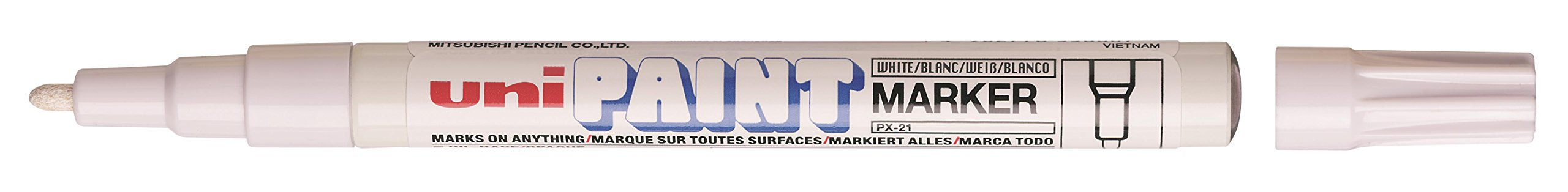 uni PX-21 Paint Marker Bullet Tip Fine Point Line Width 0.8-1.2mm White Ref 9001957 - Pack 12
