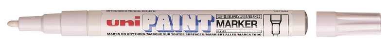 uni PX-21 Paint Marker Bullet Tip Fine Point Line Width 0.8-1.2mm White Ref 9001957 - Pack 12