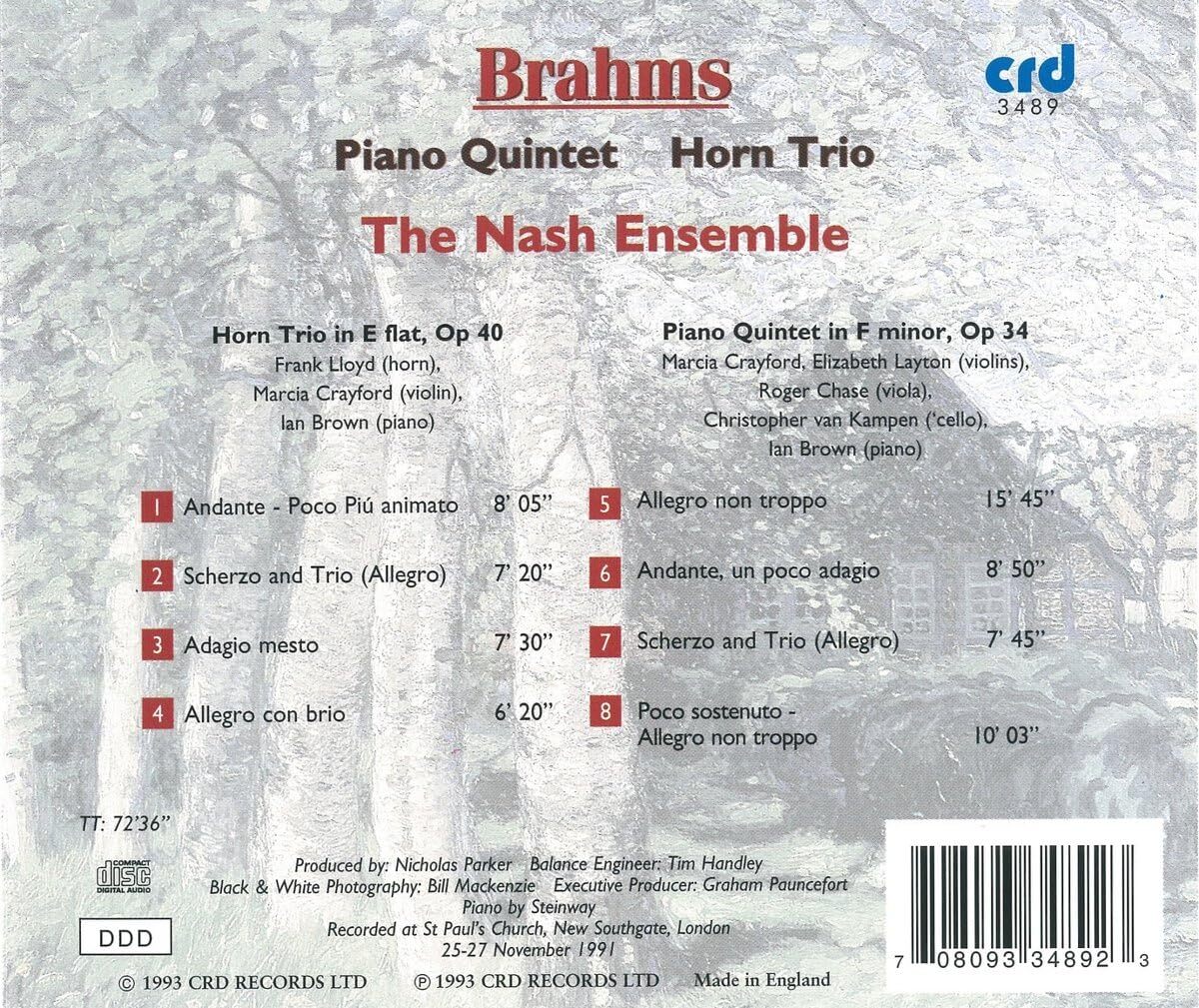Brahms: Piano Quintet/Horn Trio